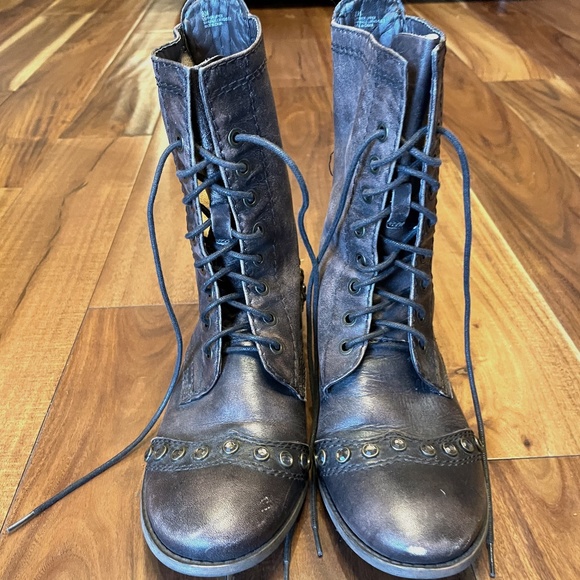 Gianni Bini Shoes - Gianni Bini Brown Lace Up Rhinestone Stud Boots